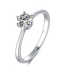 New Fashion Classic S925 Moissanite Ring with Silver platinum